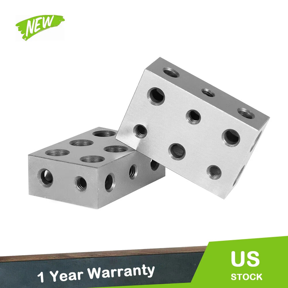 Set of 2 Ultra Precision 1-2-3 Blocks for Automotive (11 Holes)