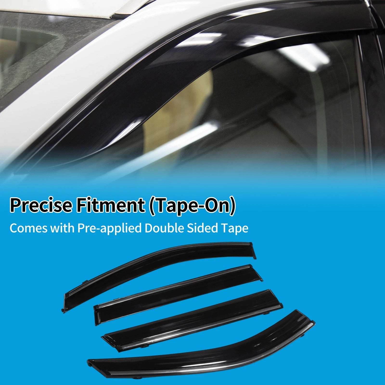 Set of 4 Window Deflectors for Nissan X-Trail MK3 T32 (2014–2021) Black