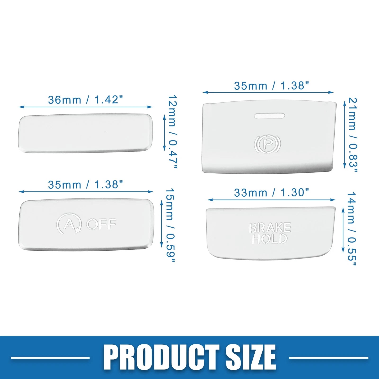 Electronic Handbrake Button Cover Trim for Honda Civic (2022–2023) Aluminum Silver