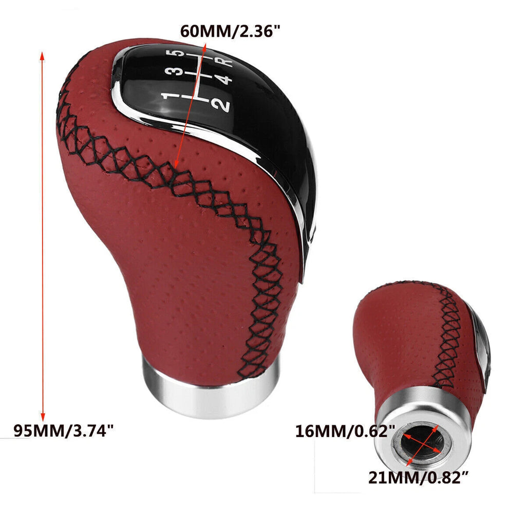 5/6 Speed Manual Gear Shift Knob for Universal Fit (Red & Black)