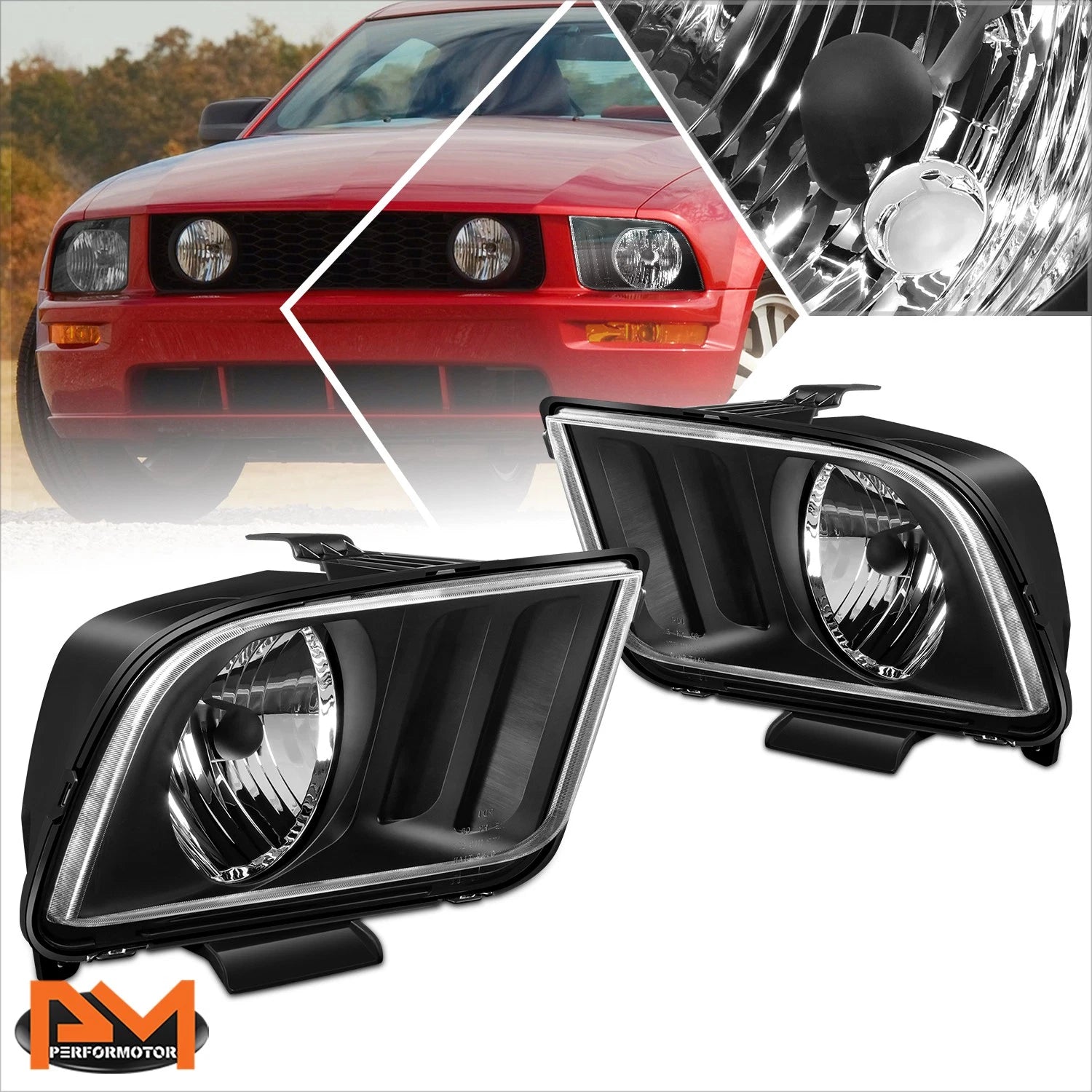 Headlight Clear Corner Signal Lamps Pair for Ford Mustang (2005–2009)