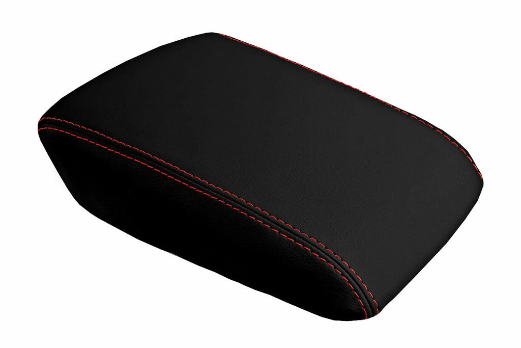 Leather Console Lid Armrest Cover for Acura TL (2004–2008) Red Stitch