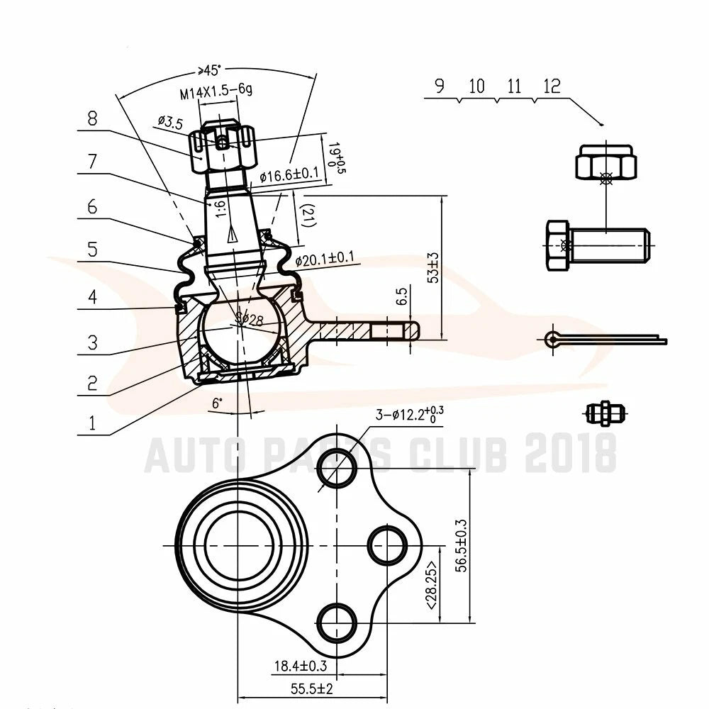 14PC Front Suspension Kit for Dodge RAM 1500 (2000-2001)