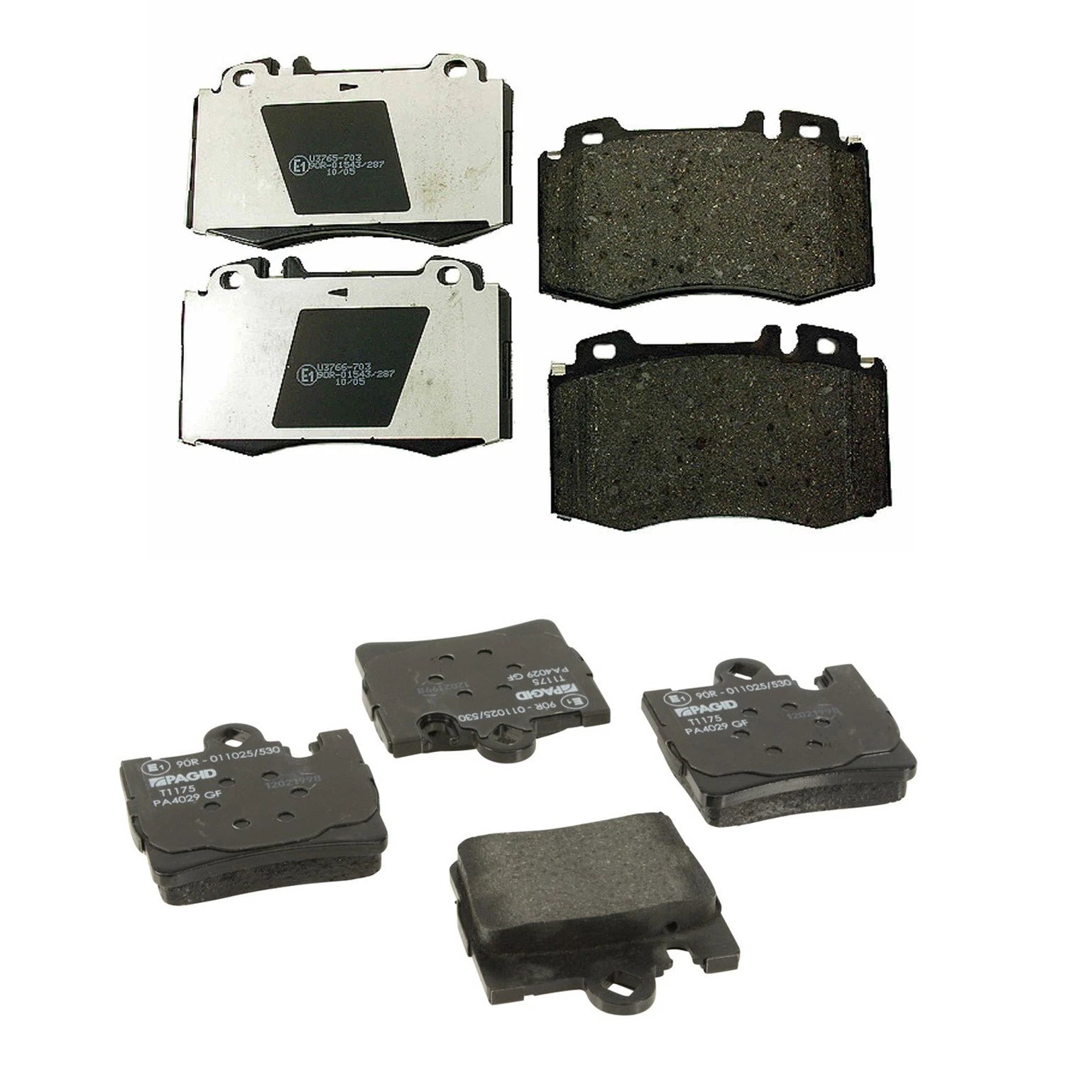 Set of 4 Hella Low-Met Disc Brake Pads for Mercedes-Benz C215 CL500 (2002)