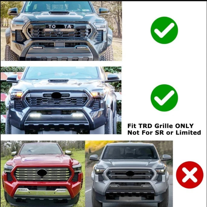 Set of 4 Smoked Amber LED Front Grille Lights for Toyota Tacoma (2024–2024)