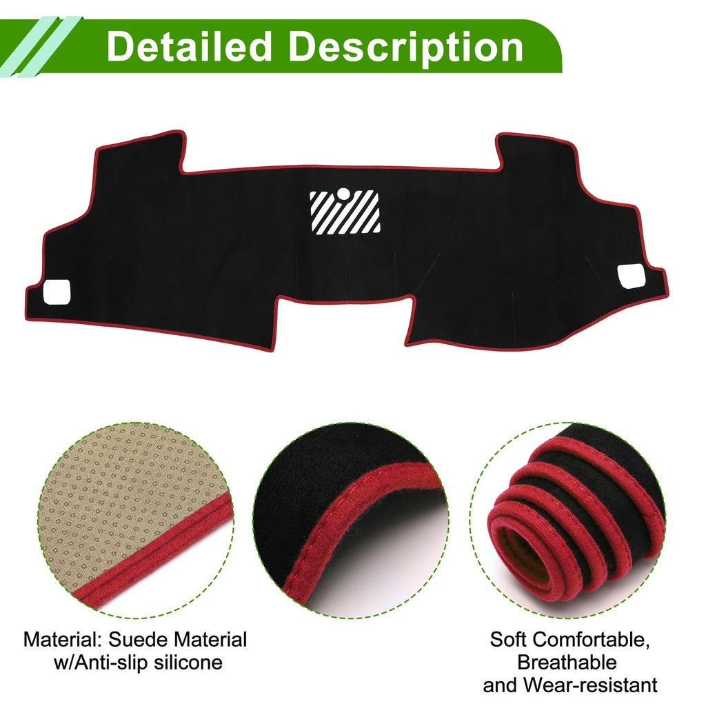 Dashboard Cover Mat for Toyota Camry (2017–2024) Sun Protector Black Red