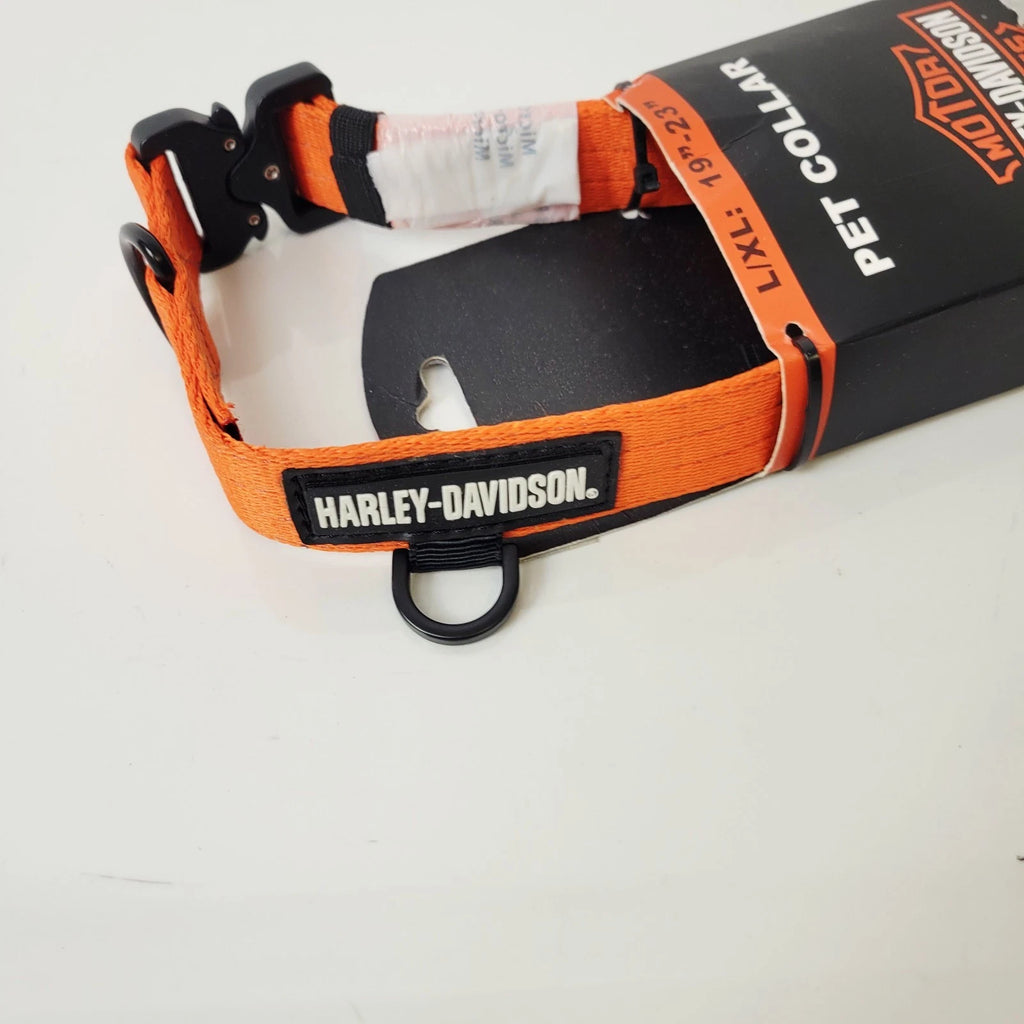 Large Orange Dog Pet Collar for Harley-Davidson (MPC001-26-L)