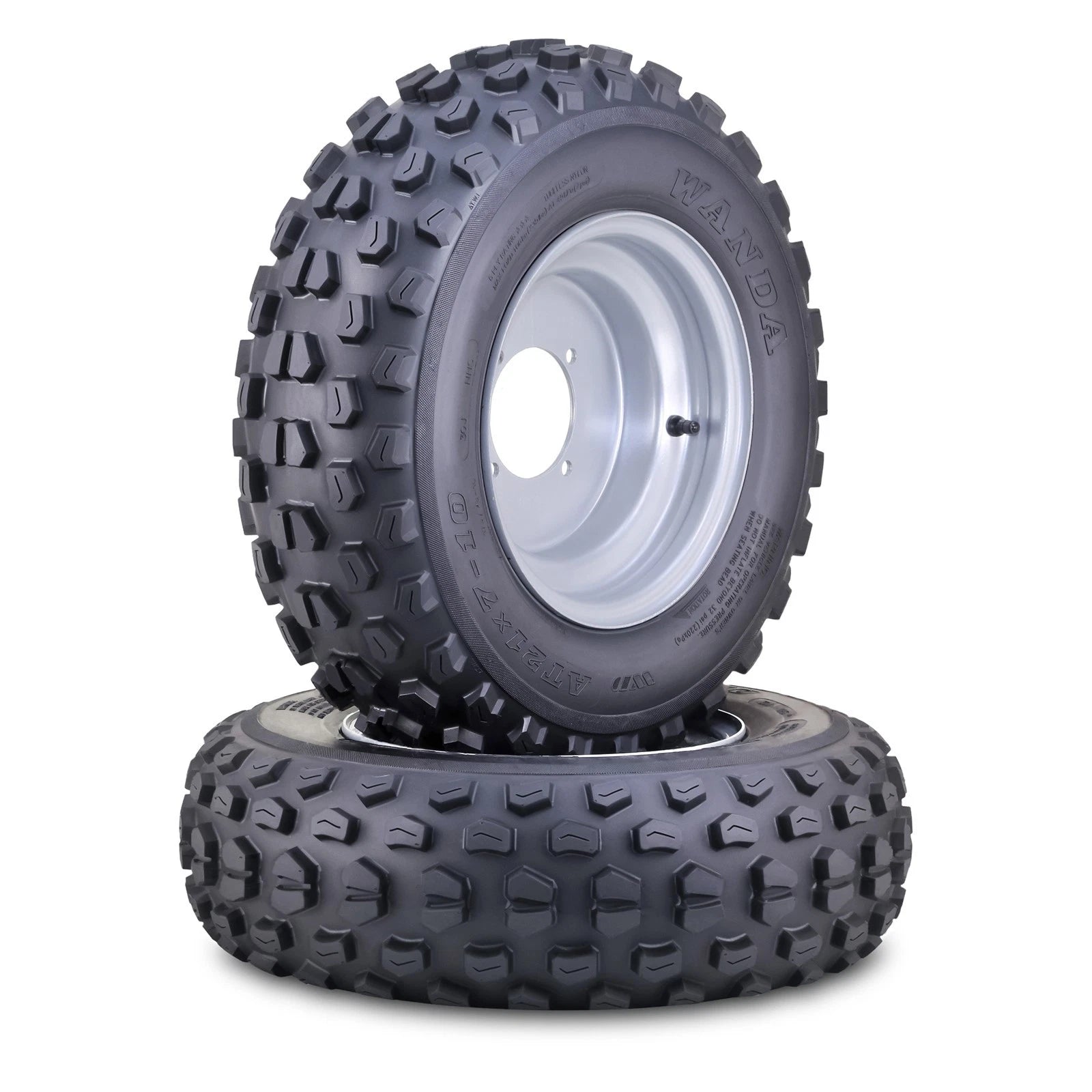 2 Wanda ATV Tire Assembly 21X7-10 4/110mm PCD 2+3 Offset for ATV