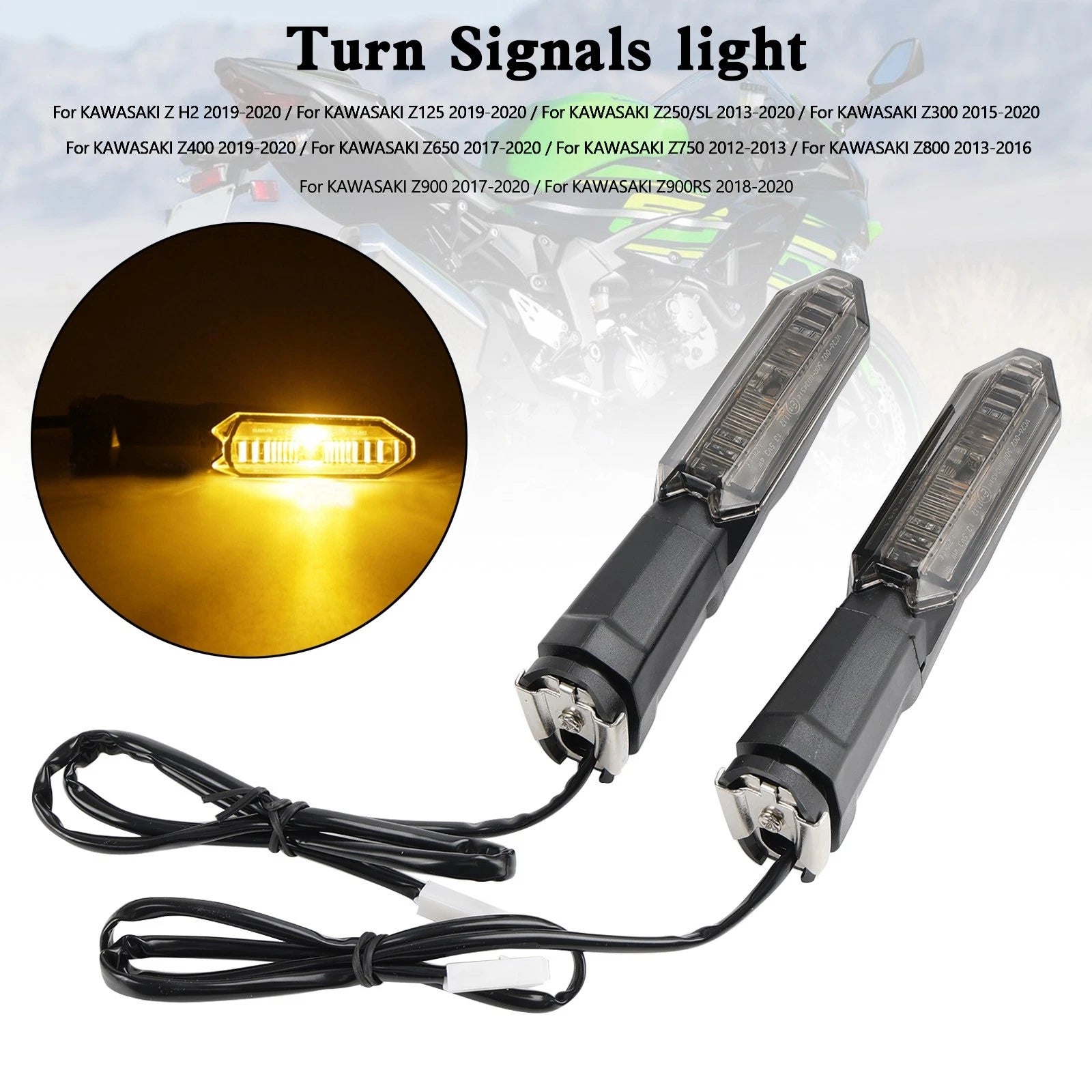 Turn Signal Lights for Kawasaki Z125 Z250 Z400 Z650 Z750 Z800 Z900