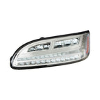 6 LED Headlights Chrome Pair with White Light Bar for Peterbilt 386 (2006–2016)