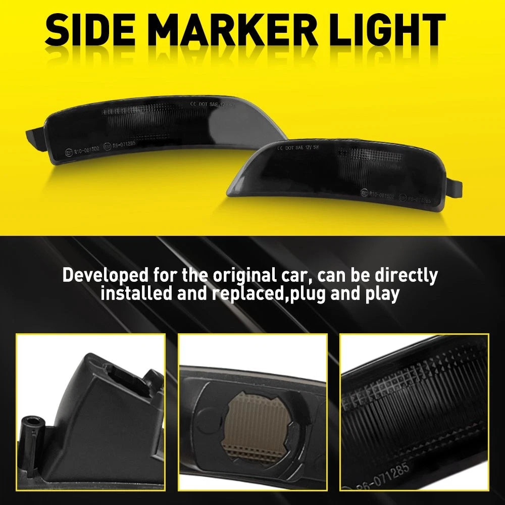 Set of 2 Front Rear Side Marker Parking Lights Housings for Mazda Miata MX-5 (2016–2022)