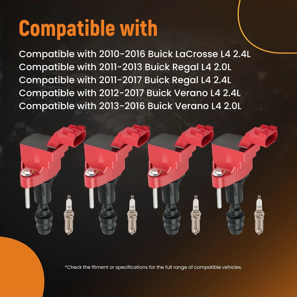 Ignition Coil & Spark Plugs Set for Saturn Vue Sky Ion Aura (2006–2010)
