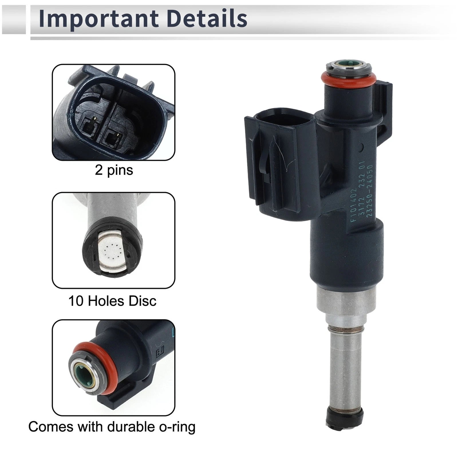 Fuel Injector No. 23250-24050 for Toyota Corolla 2.0 (2019–2022) 1 Pc