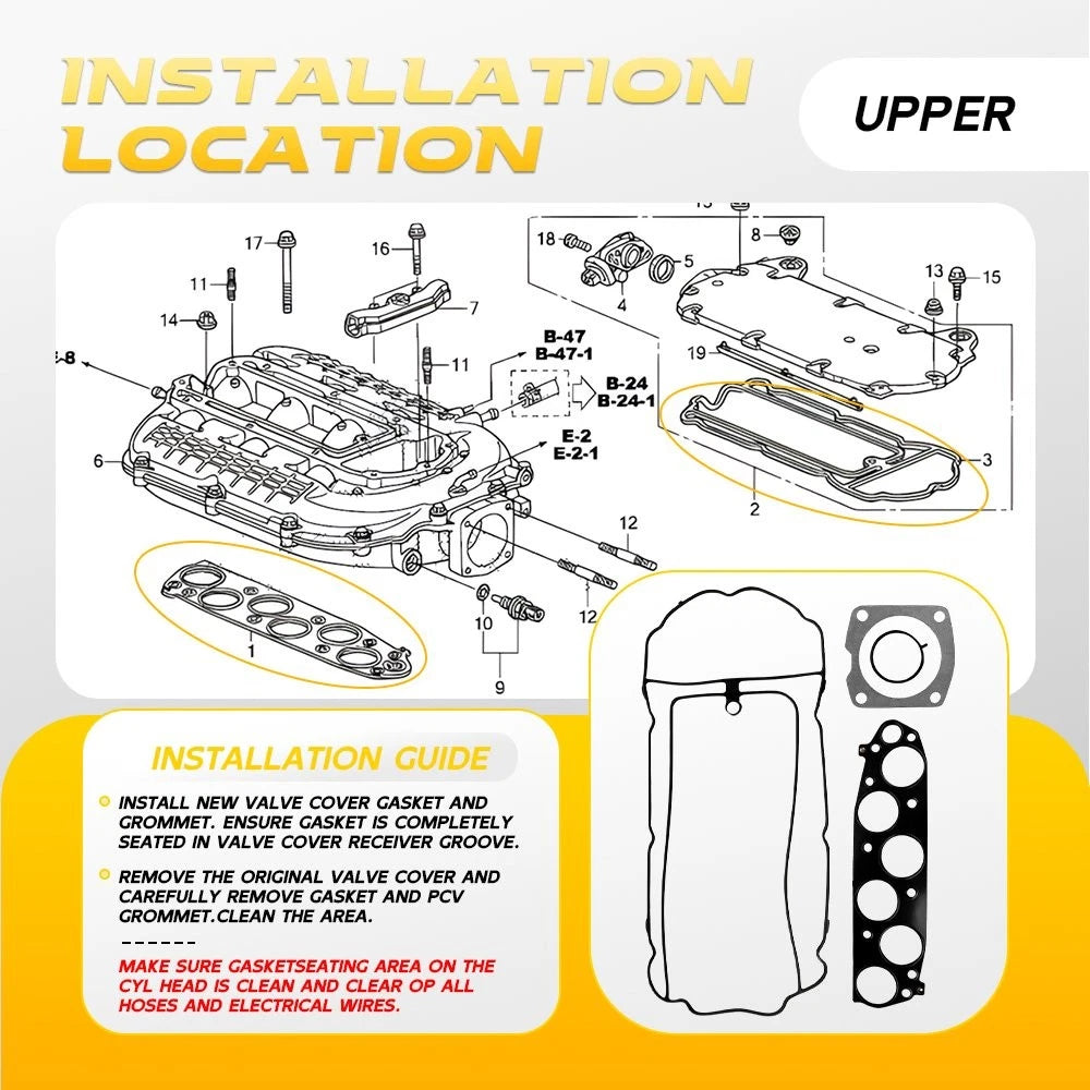 Upper Intake Manifold Gasket for Honda Odyssey (2005–2010) EPY