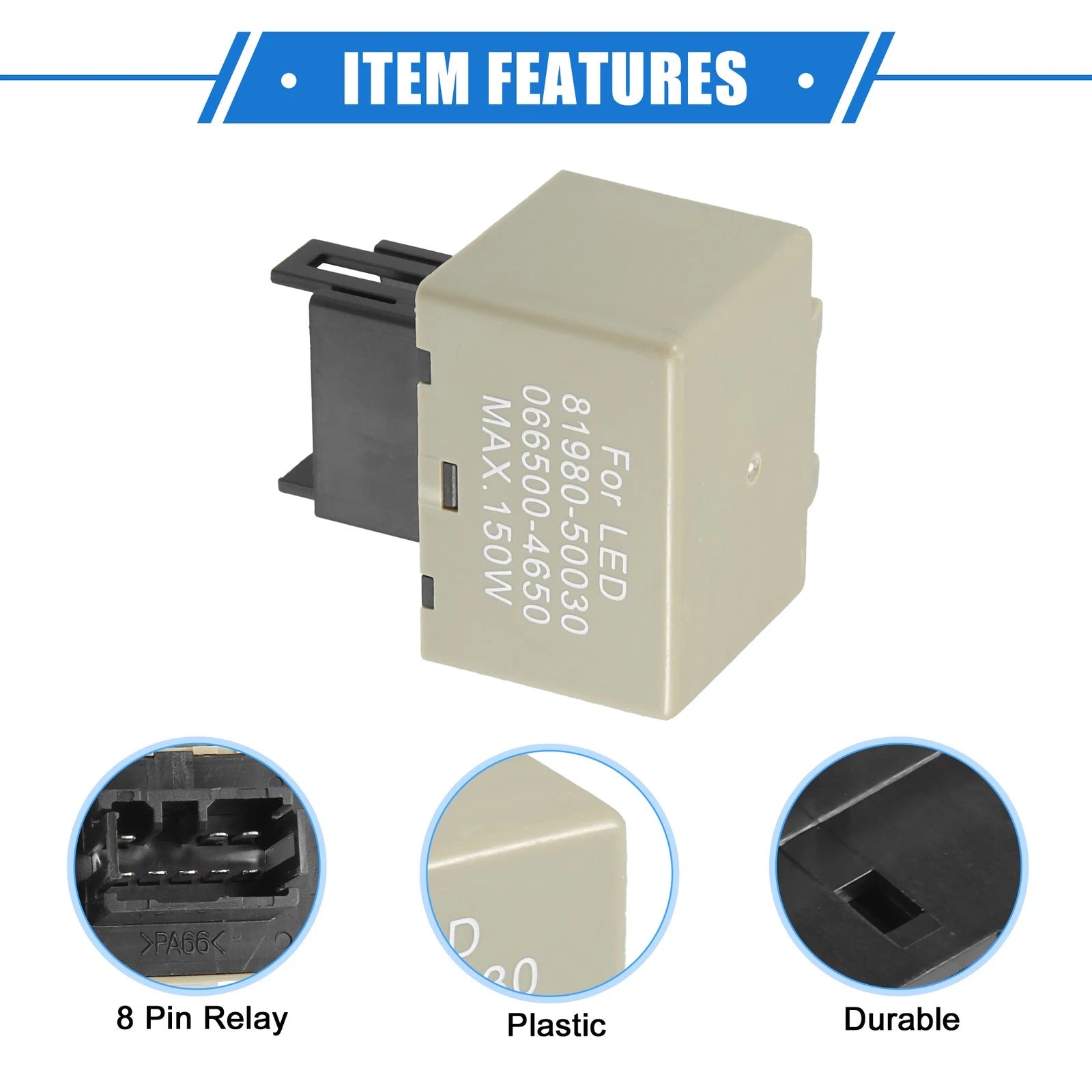 LED Flasher Relay for Lexus IS250 (2008–2013) 8 Pin Gray