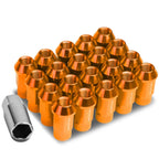 Set of 4 Open End M12x1.25 44mm Tall Orange Aluminum Lug Nuts for JDM Rims