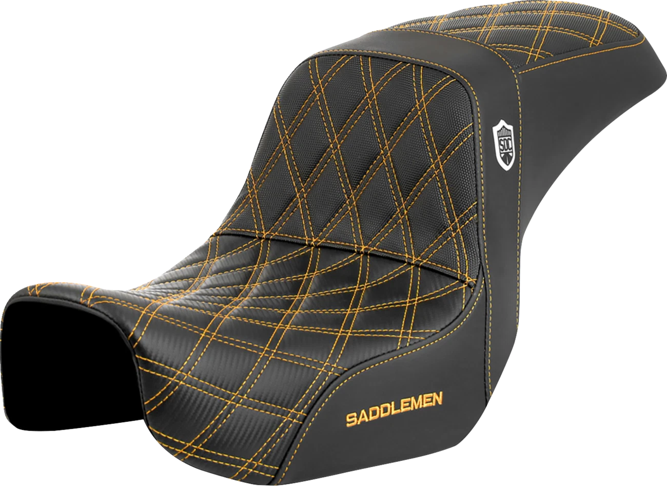 SADDLEMEN Pro Series SDC Performance Seat for Motorcycle (Carbon Fiber, Lumbar)