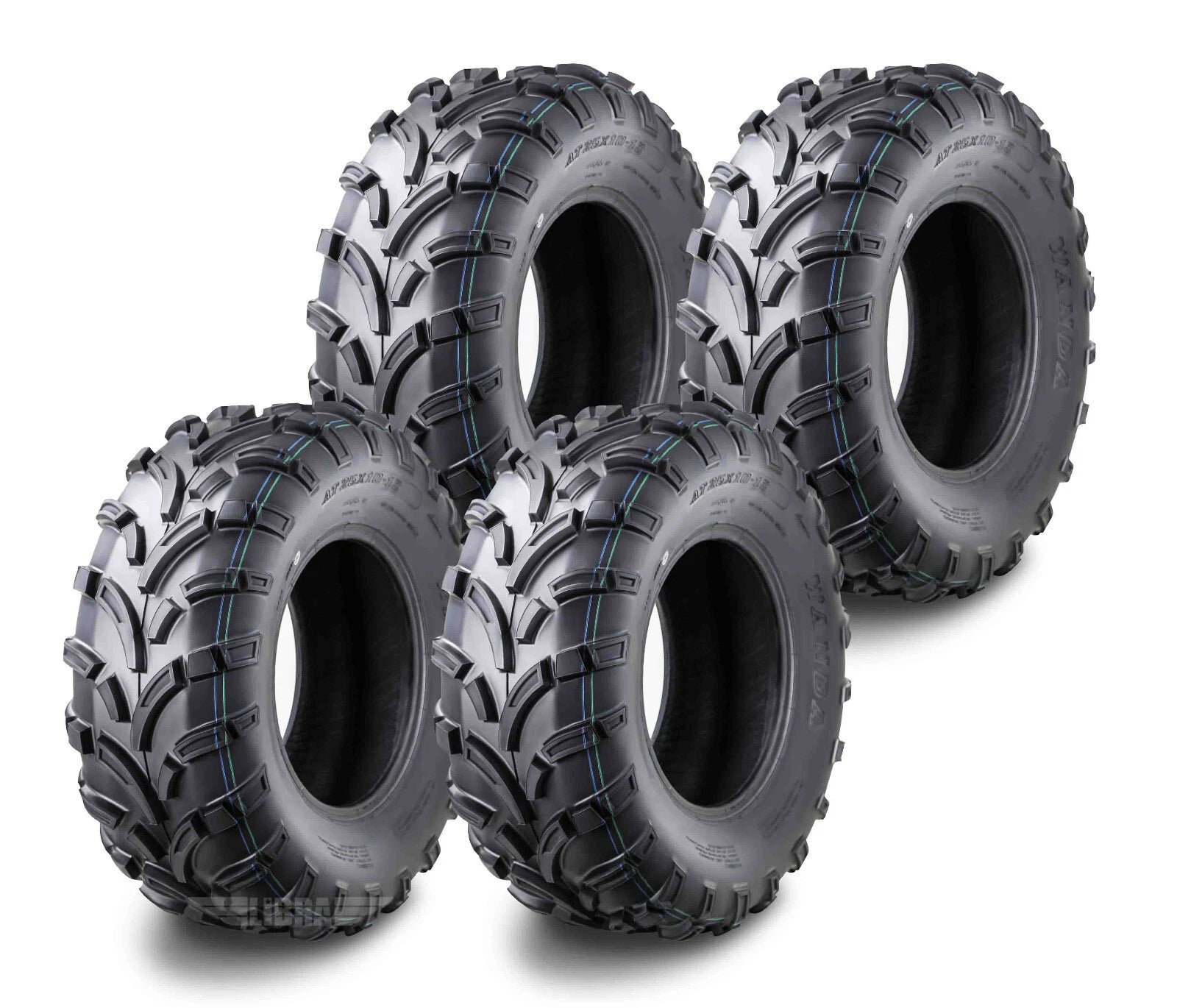 Set of 4 Wanda ATV UTV Tires 25x10-12 6PR P373 Mud