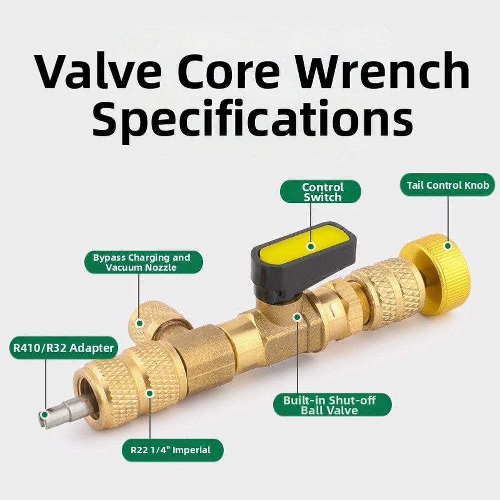 Quick Valve Core Removal Tool for Air Conditioning with Adapter