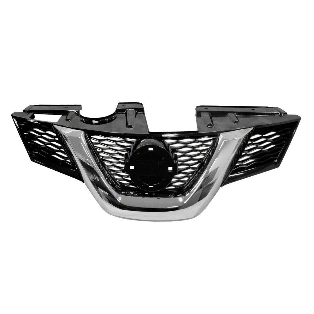 Front Grille Replacement Black Chrome Plastic for 2014–2015 Nissan Rogue