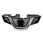 Front Grille Replacement Black Chrome Plastic for 2014–2015 Nissan Rogue