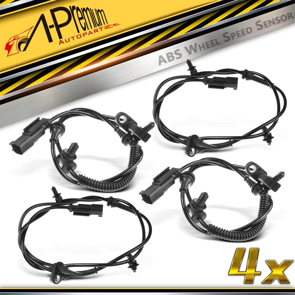 Set of 4 ABS Wheel Speed Sensors for Ford Explorer Lincoln MKS