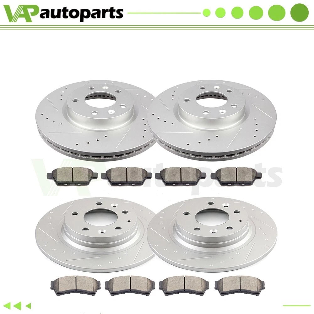 Brake Pads and Rotors Set for Ford Fusion Lincoln MKZ (2007–2012) Drilled