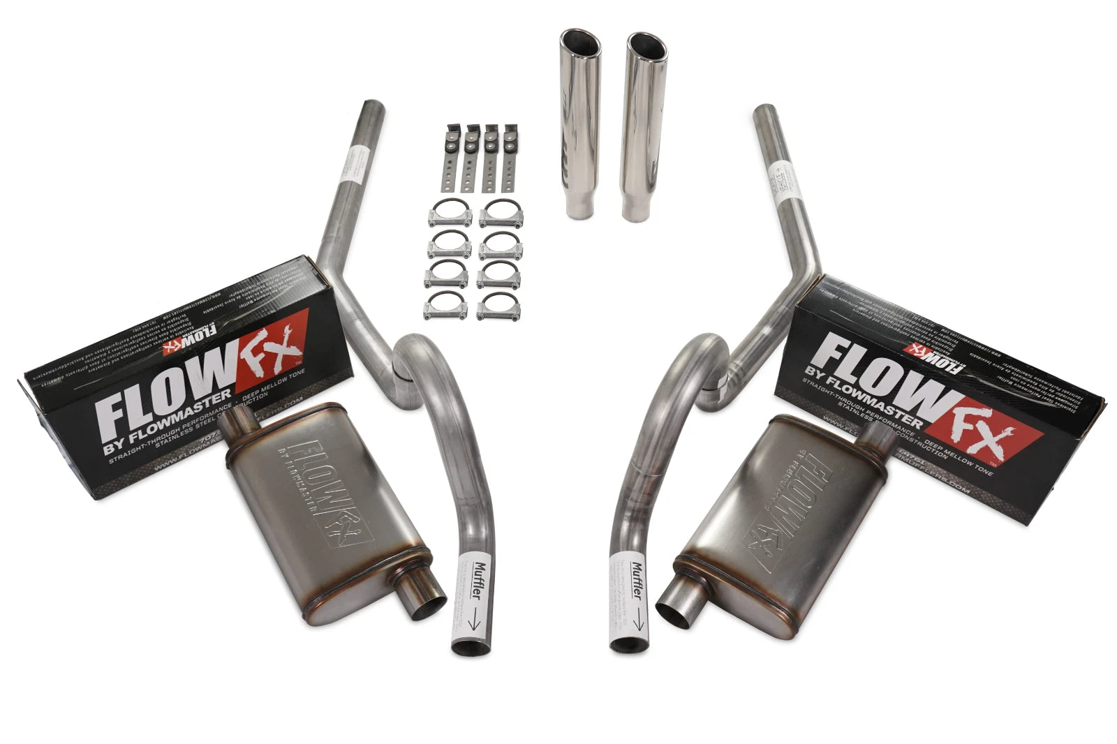 2.5" Dual Exhaust Kit for GM A Body (1964–1972) - Flowmaster Flow FX RC Tip