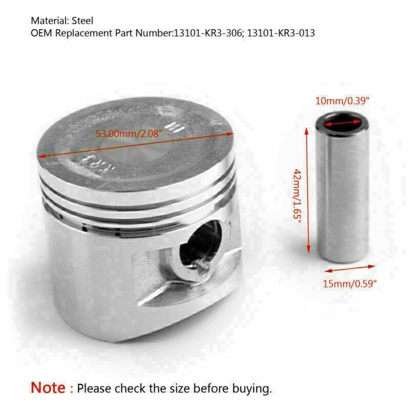 Piston Ring Kit 53mm x 47mm for Honda Rebel UE 250 CMX 250 (13101-KR3-013)