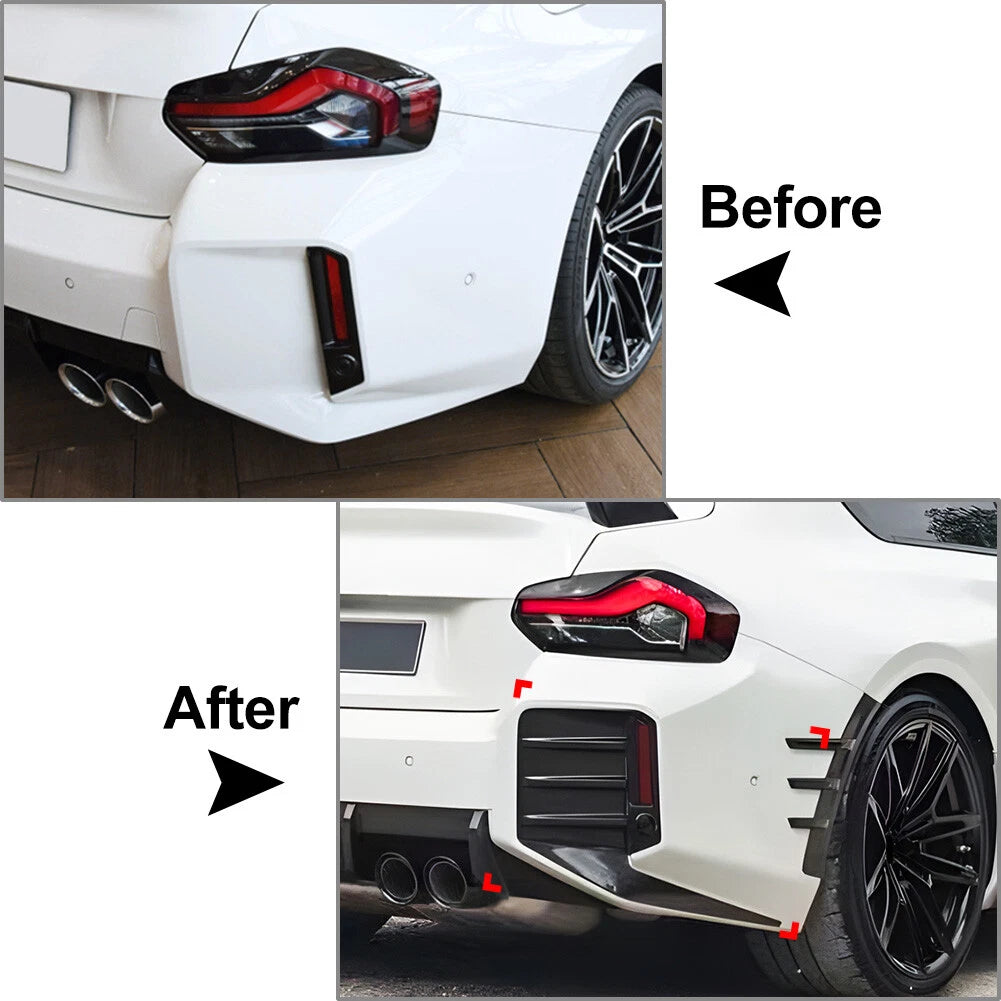Glossy Black Rear Bumper Side Air Vent Spoiler for BMW 2 Series M2 (2023–2024)