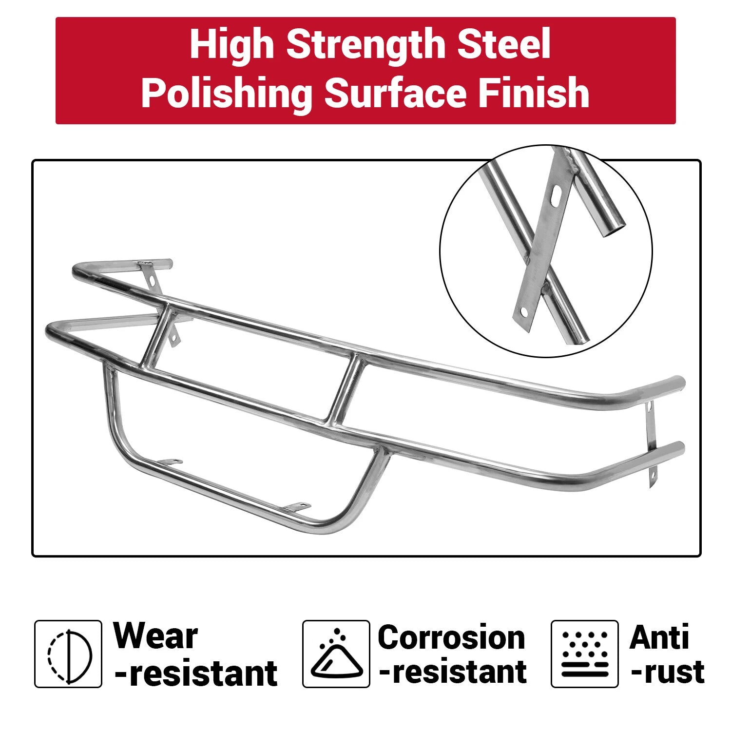 Front Bumper Brush Guard for EZGO TXT Golf Cart (1996–2013) Stainless Steel