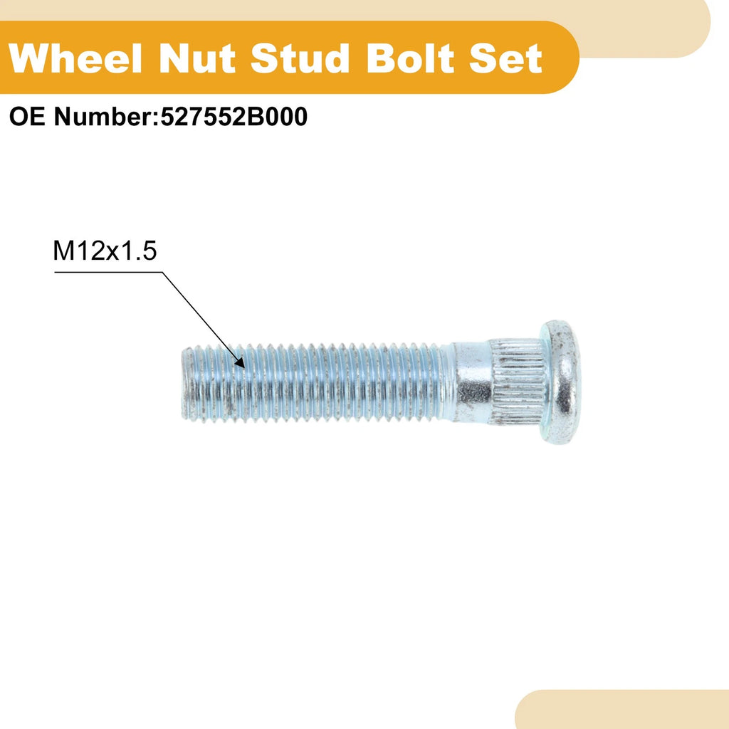 Set of 5 M12x1.5 Wheel Lug Studs for Hyundai Santa Fe (2010–2019)