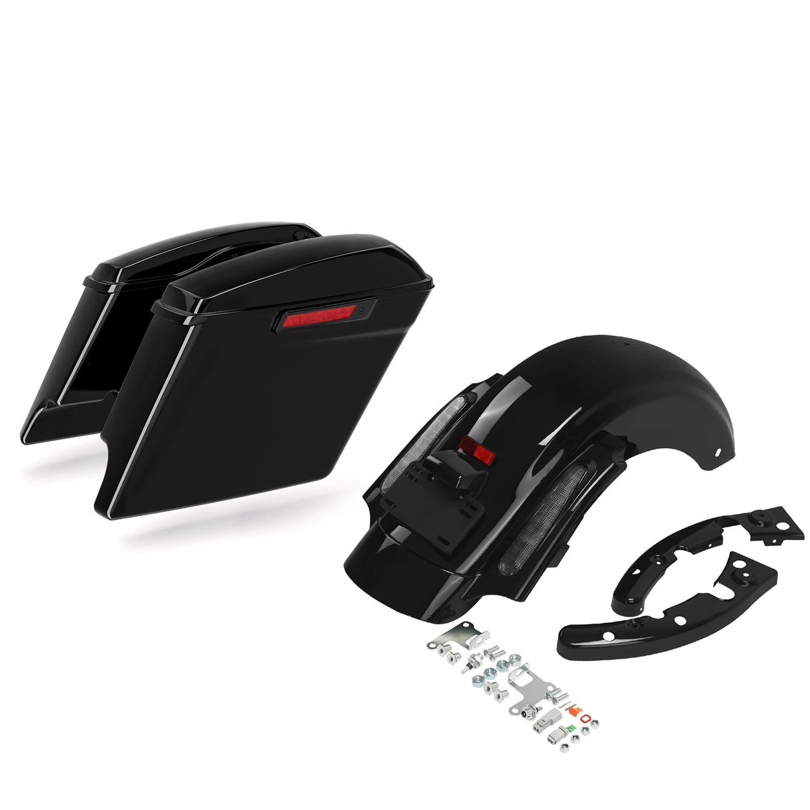 5" Stretched Saddlebags & Rear Fender System for Harley Road King (2009–2013)