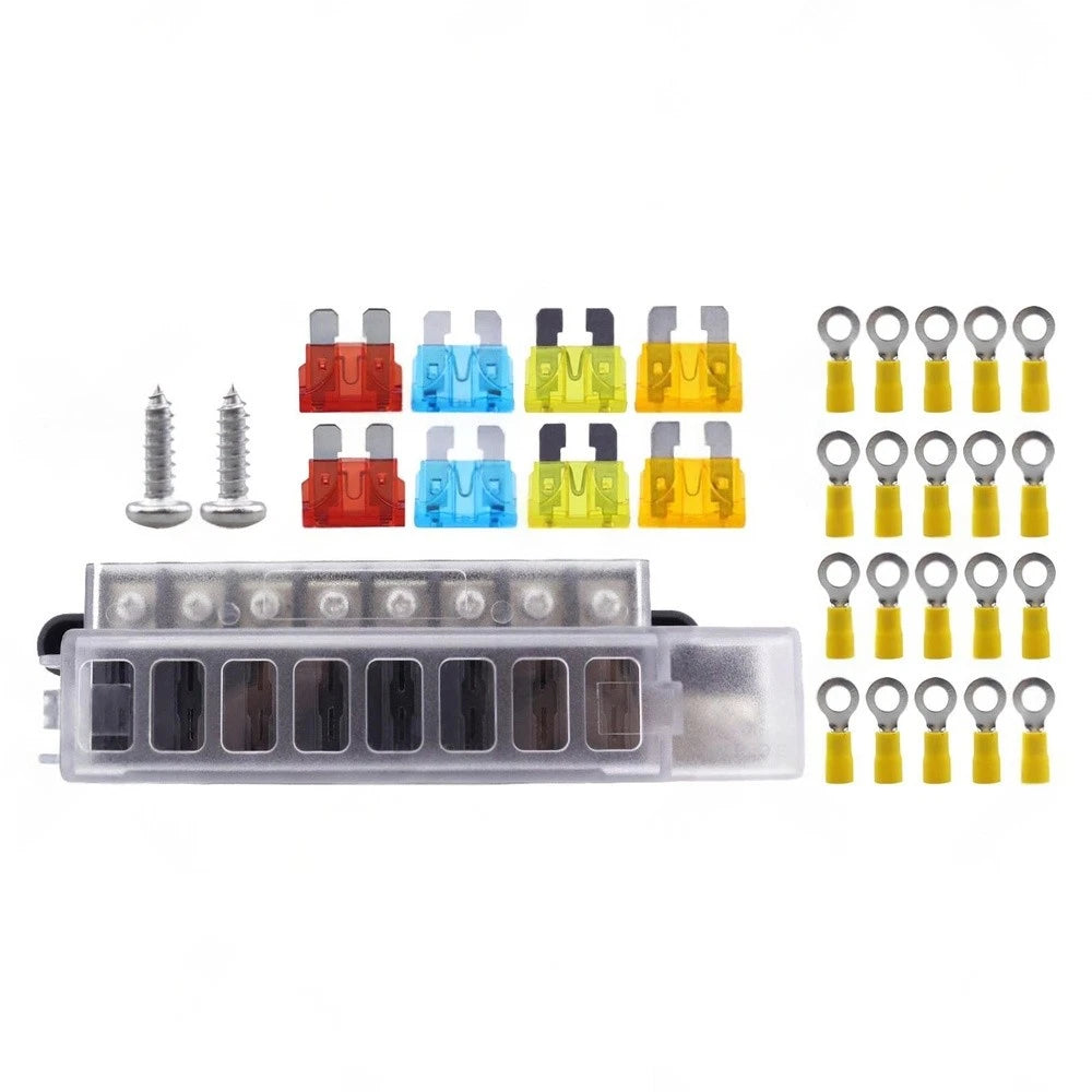 8 Gang Fuse Box Terminal Holder for ATO ATC Fuses (12V 24V)