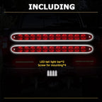 2X 15" Red LED Truck Trailer Strip Brake Lights for