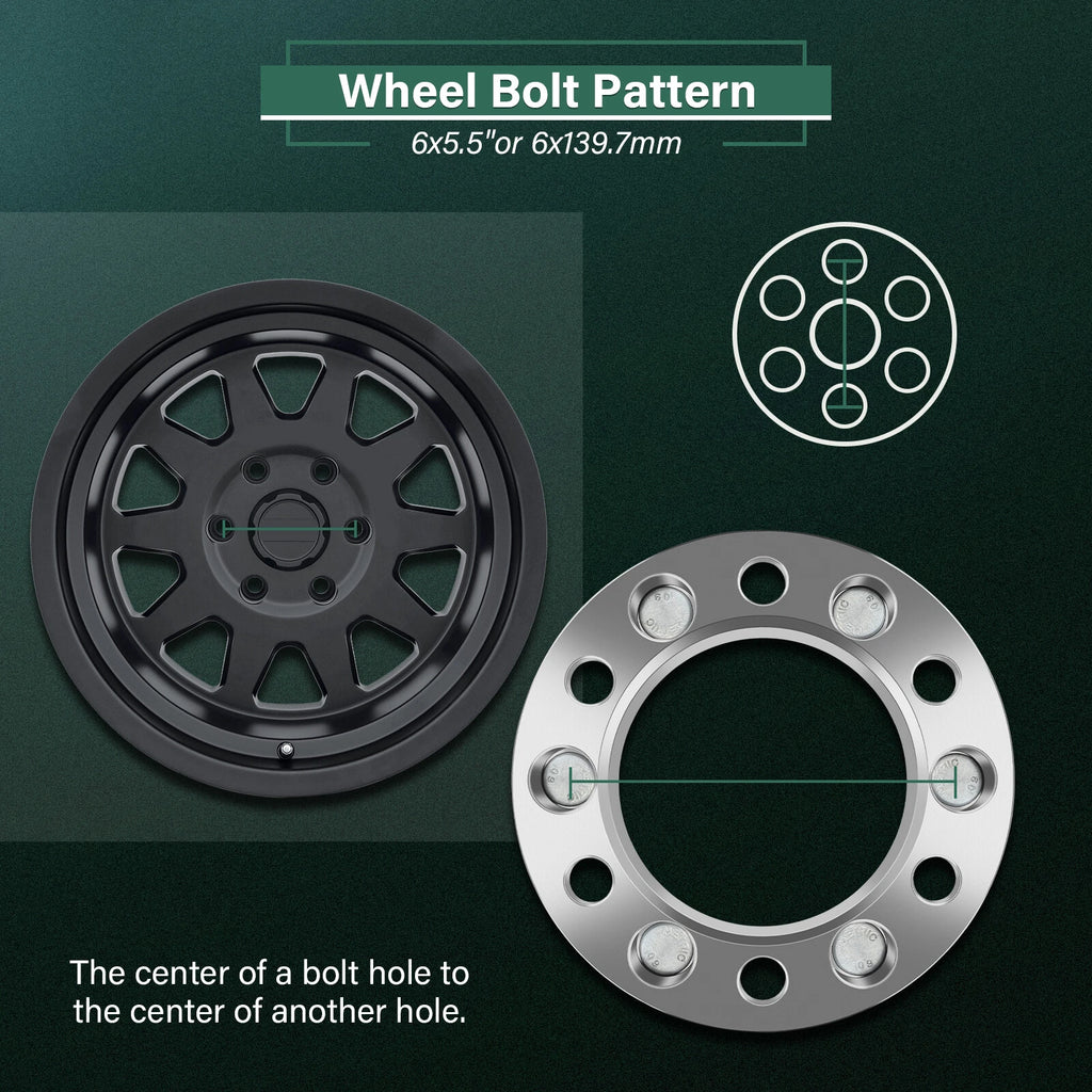 Set of 4 Wheel Spacers 6x5.5 1.5" 14x1.5 for Silverado Sierra 1500 Escalade (2007–2023)