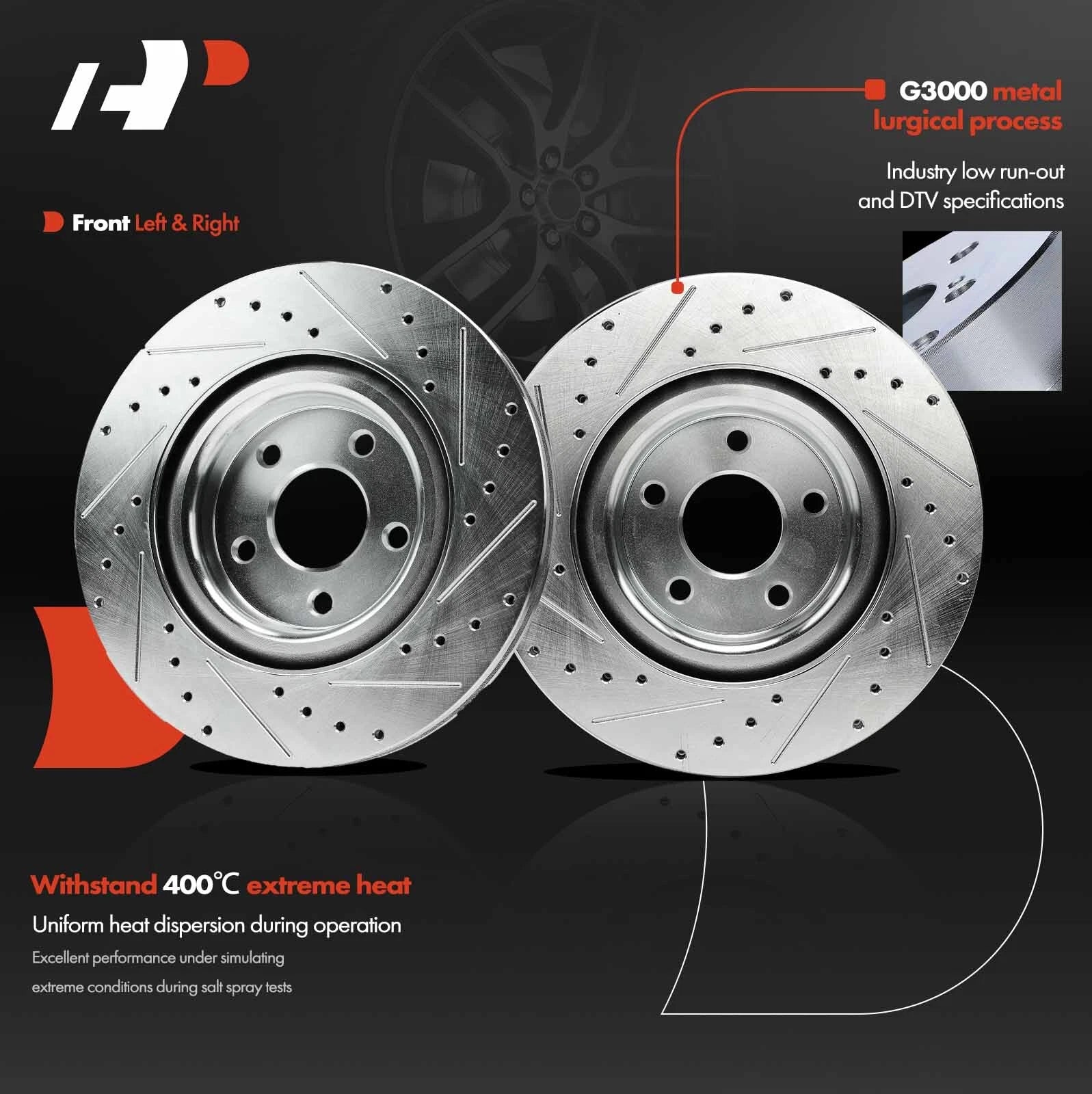 Drilled Brake Rotors for Chevy Cobalt HHR (2008-2010)