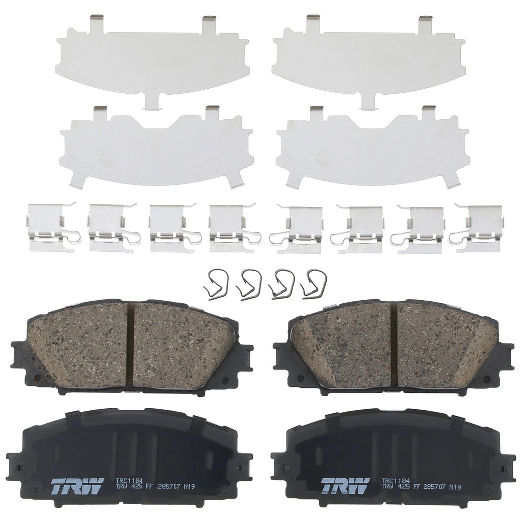 Set of 4 Front Brake Pads for Toyota Yaris (2007–2018) Ceramic Low Dust