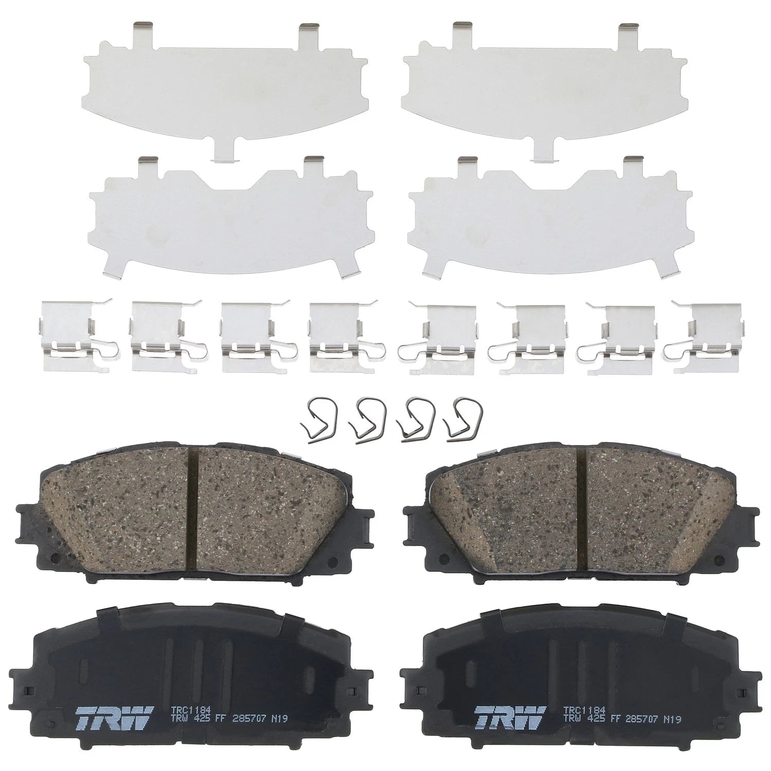 Set of 4 Front Brake Pads for Toyota Yaris (2007–2018) Ceramic Low Dust