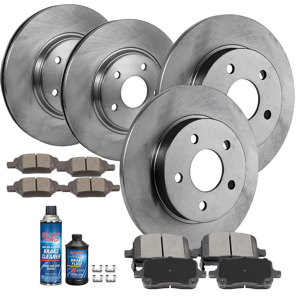 Set of 4 Disc Brake Rotors and Ceramic Pads for Chevrolet Cobalt (2005–2007)