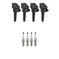 Set of 4 NGK Ignition Coils & Platinum Spark Plugs for Mazda 3 Sport (2004–2021)