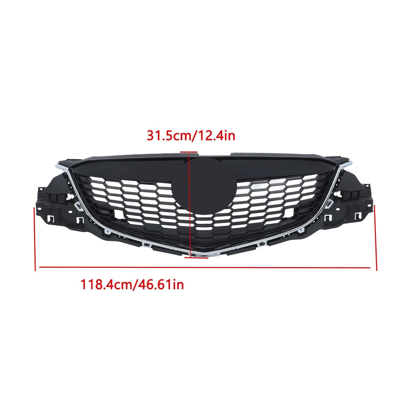 Front Bumper Upper Grille for Mazda CX-5 (2013–2015) Black Chrome