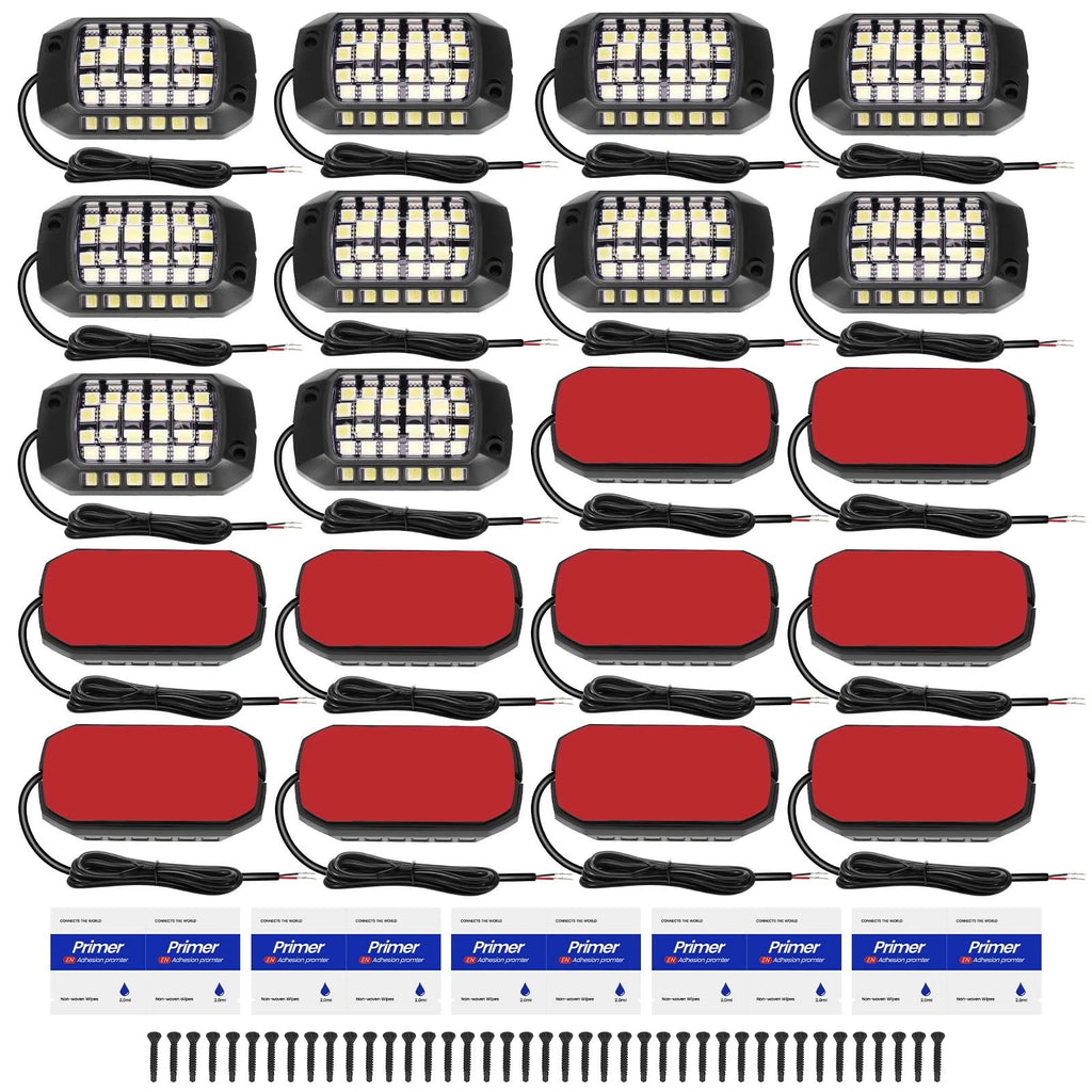Rock Light Pods for Universal Car Truck SUV Jeep ATV (12V, Waterproof, White LED)