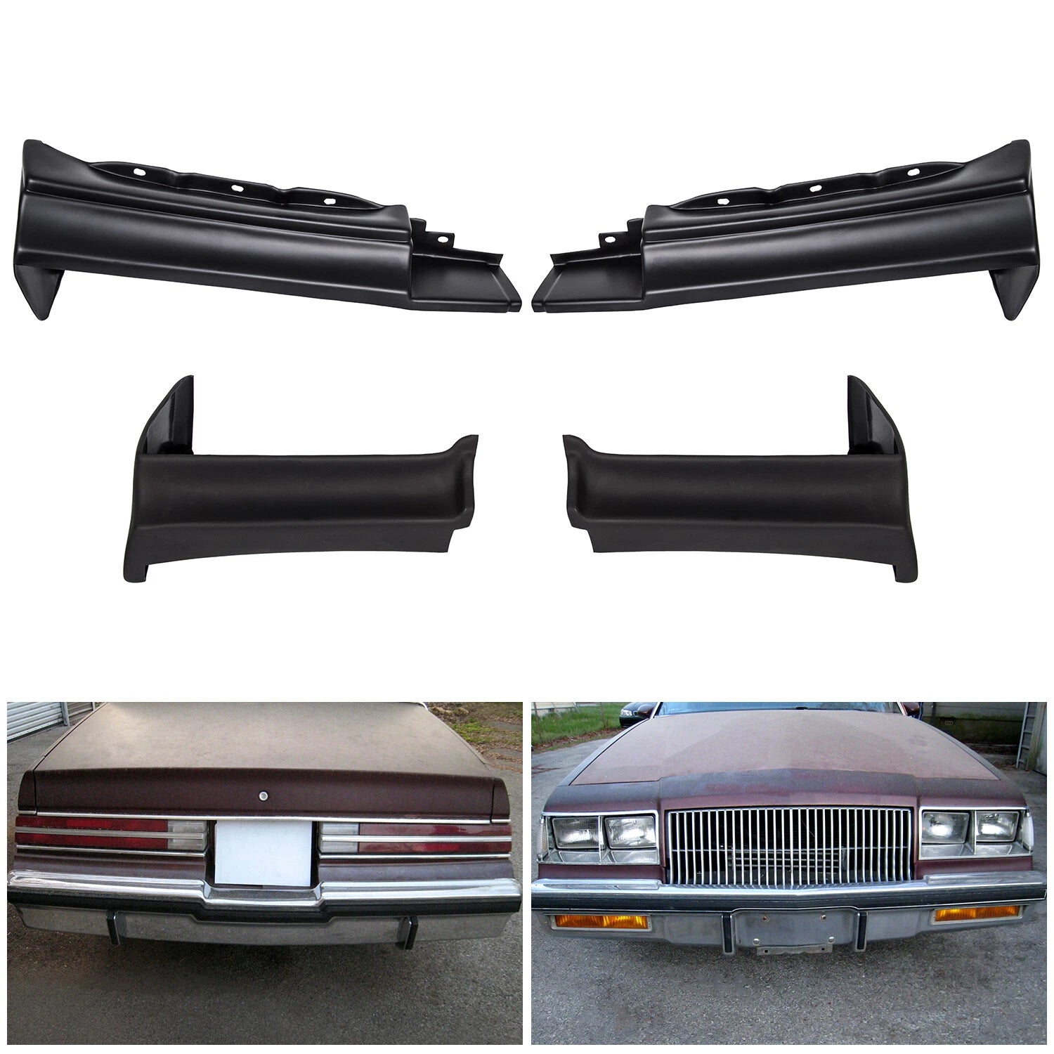 Set of 4 Bumper Fillers for Buick Regal (1981–1987)