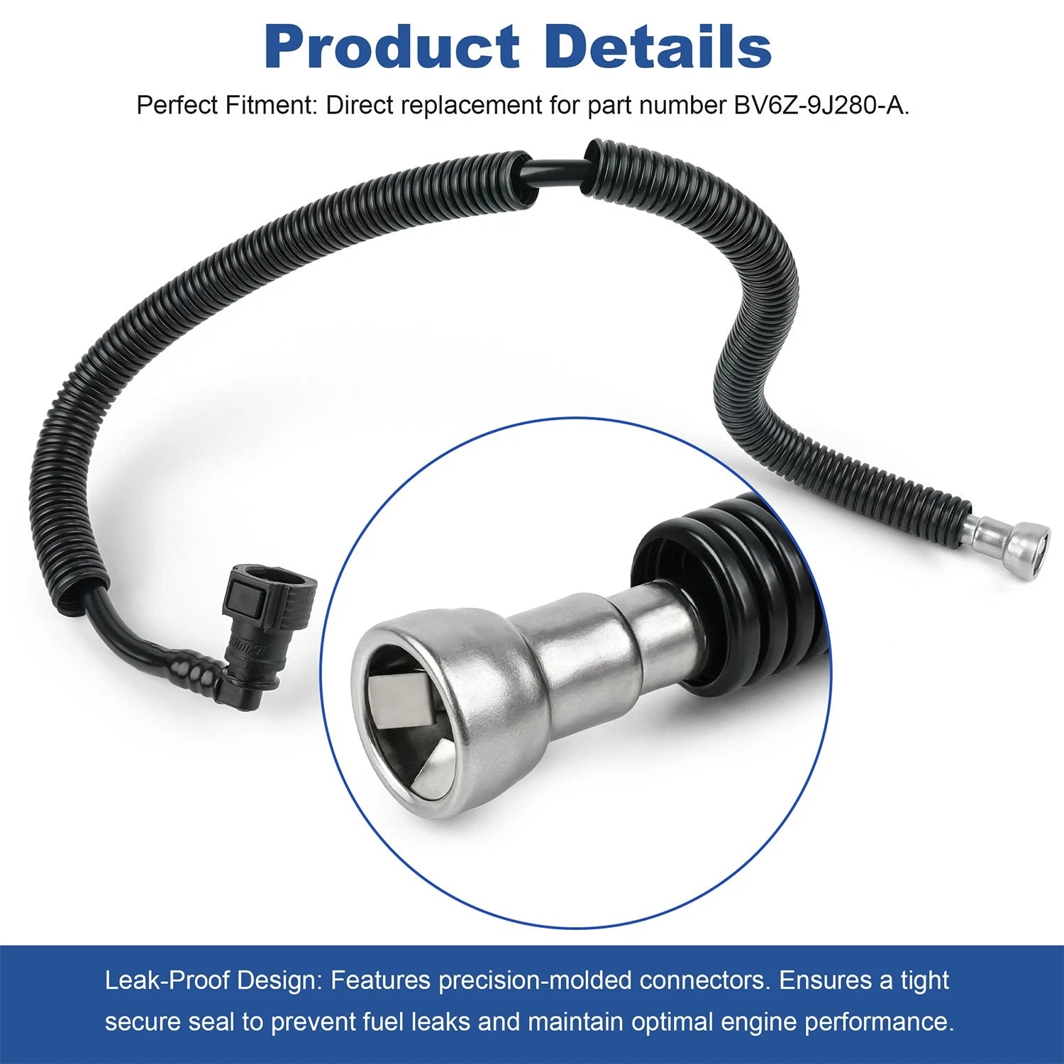 Fuel Feed Hose Assembly for Ford Focus (2012–2018) BV6Z-9J280-A, 809-009