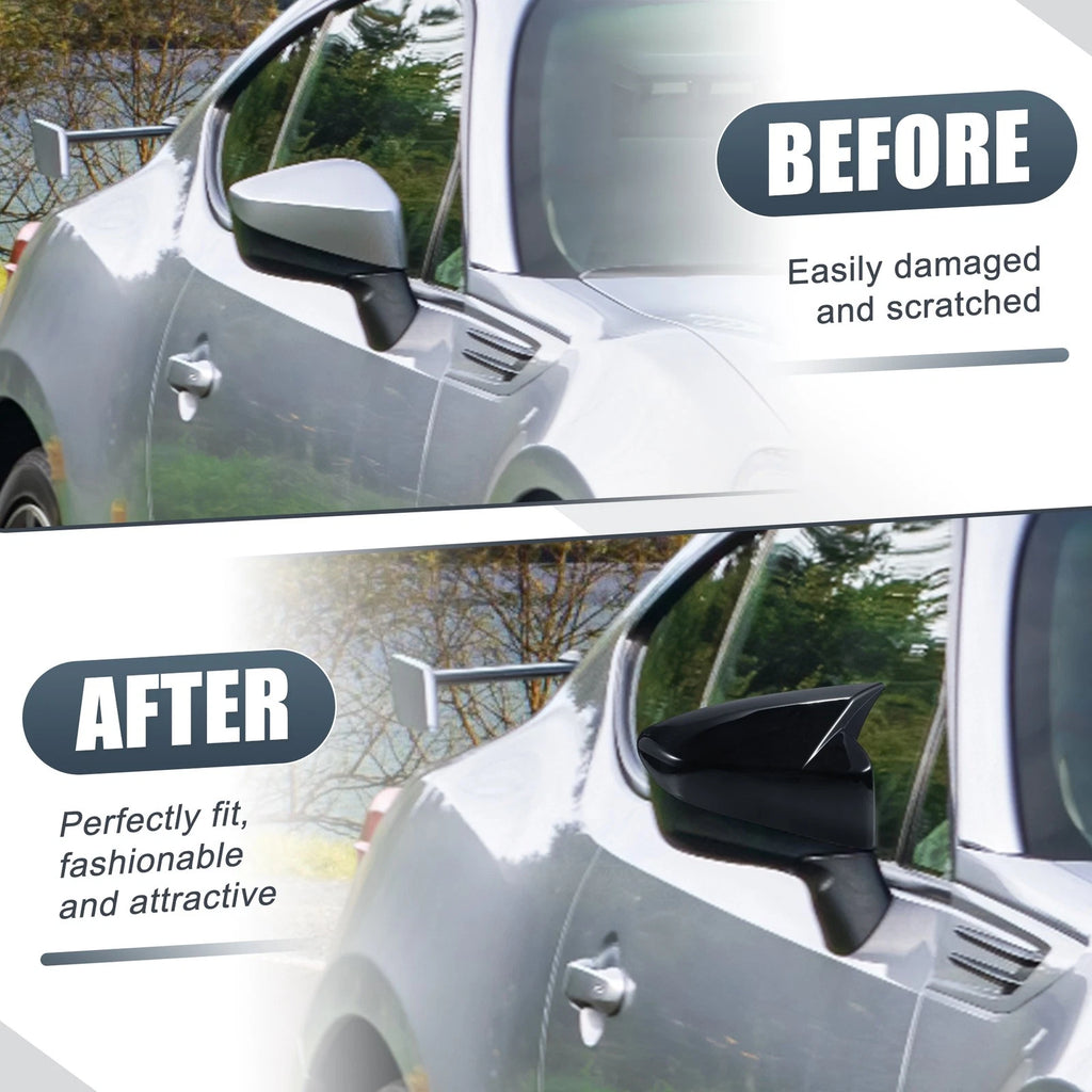 Pair Rearview Mirror Cover Overlay Gloss Black for Subaru BRZ (2012–2020)