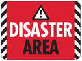 Disaster Area Warning Sign for Man Cave (Plastic)