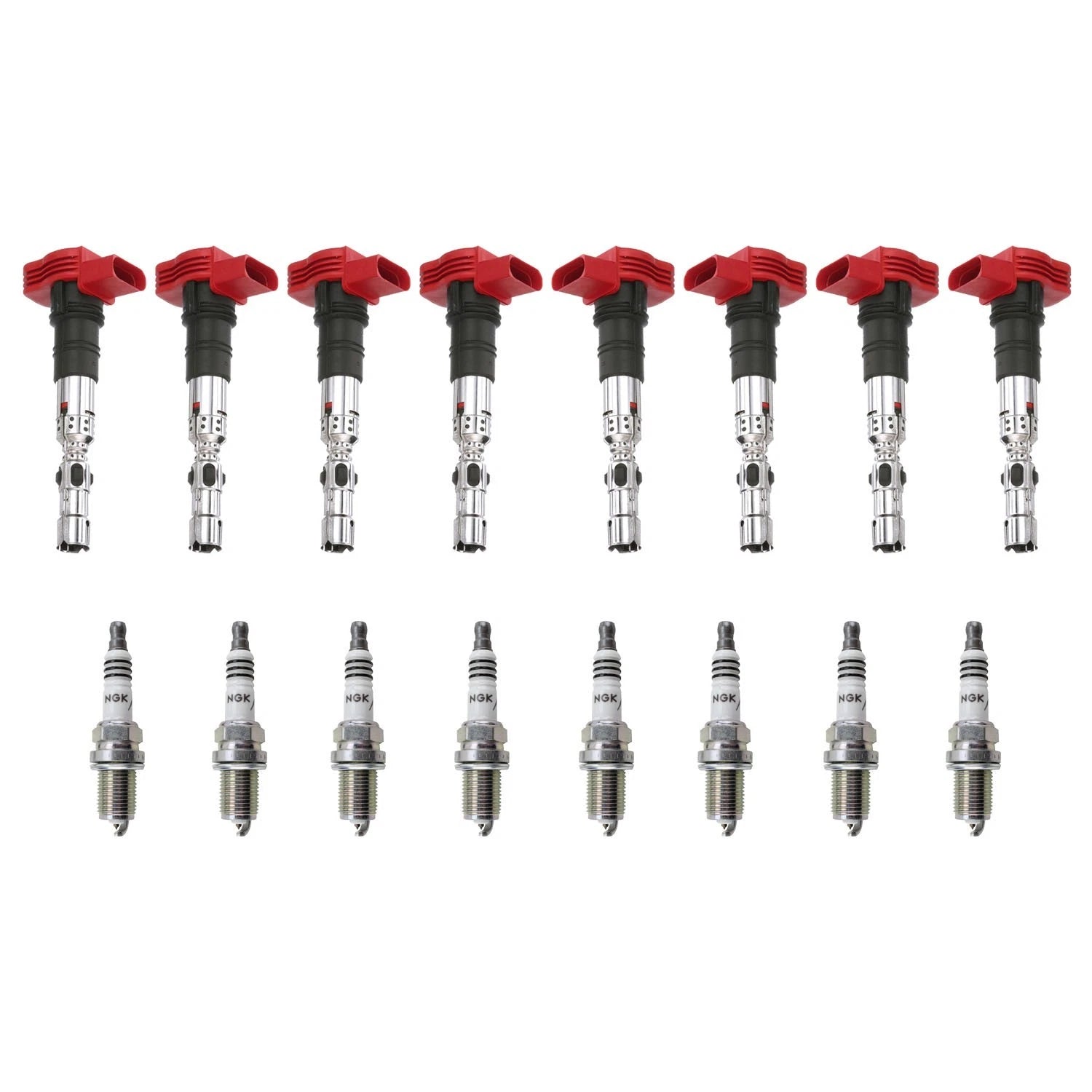 Set of 8 Ignition Coils & NGK Iridium IX Spark Plugs for Audi Volkswagen (4.2L)
