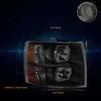 Headlight Lamp Replacement for Chevy Silverado (2007–2014) Smoked Housing