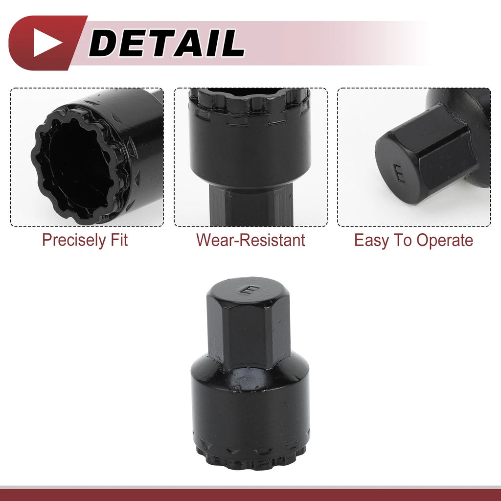 Wheel Lock Lug Nut Type E Anti-theft Key Socket for Mercedes Benz GLE450 GLS350 (2016–2023)